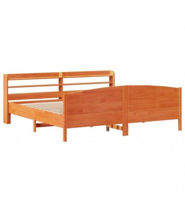 vidaXL Bed Frame without Mattress Wax Brown 200x200 cm Solid Wood Pine
