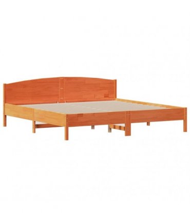 vidaXL Bed Frame without Mattress Wax Brown 200x200 cm Solid Wood Pine