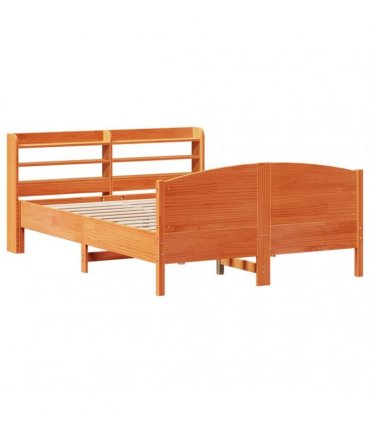 vidaXL Bed Frame without Mattress Wax Brown 160x200 cm Solid Wood Pine