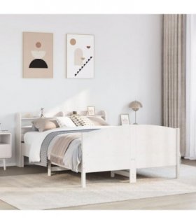 vidaXL Bed Frame without Mattress White 150x200 cm Solid Wood Pine