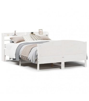 vidaXL Bed Frame without Mattress White 150x200 cm Solid Wood Pine