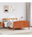 vidaXL Bed Frame without Mattress Wax Brown 135x190 cm Solid Wood Pine