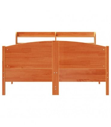 vidaXL Bed Frame without Mattress Wax Brown 135x190 cm Solid Wood Pine