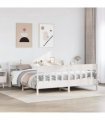 vidaXL Bed Frame without Mattress White 200x200 cm Solid Wood Pine