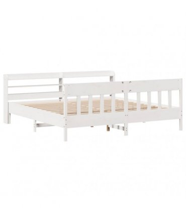 vidaXL Bed Frame without Mattress White 200x200 cm Solid Wood Pine
