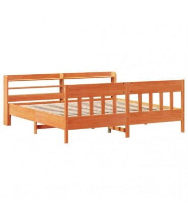 vidaXL Bed Frame without Mattress Wax Brown 200x200 cm Solid Wood Pine