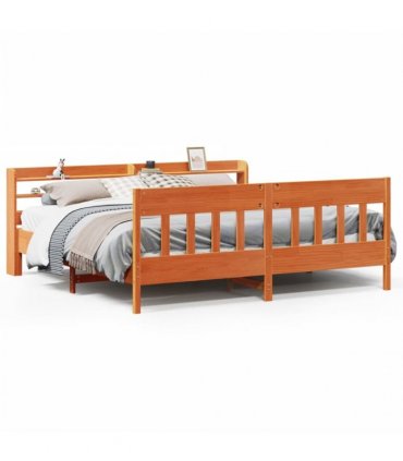 vidaXL Bed Frame without Mattress Wax Brown 180x200 cm Solid Wood Pine