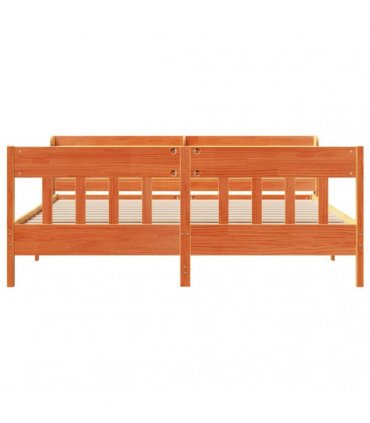 vidaXL Bed Frame without Mattress Wax Brown 180x200 cm Solid Wood Pine
