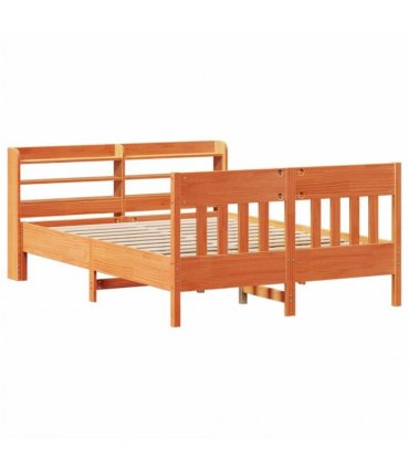 vidaXL Bed Frame without Mattress Wax Brown 160x200 cm Solid Wood Pine