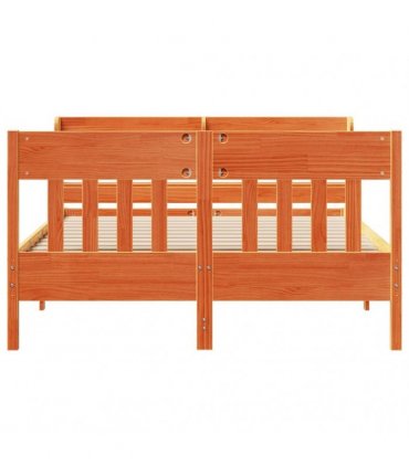 vidaXL Bed Frame without Mattress Wax Brown 160x200 cm Solid Wood Pine