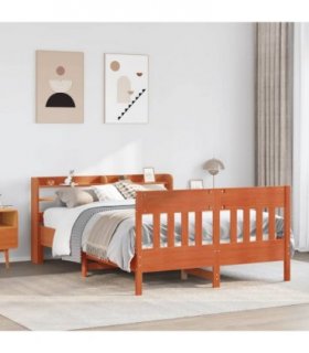 vidaXL Bed Frame without Mattress Wax Brown 150x200 cm Solid Wood Pine