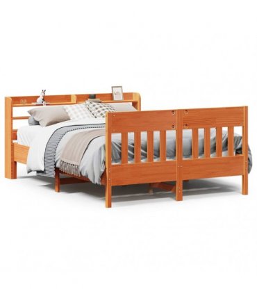 vidaXL Bed Frame without Mattress Wax Brown 150x200 cm Solid Wood Pine