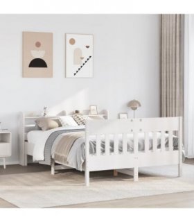 vidaXL Bed Frame without Mattress White 140x200 cm Solid Wood Pine