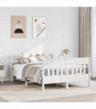 vidaXL Bed Frame without Mattress White 140x200 cm Solid Wood Pine