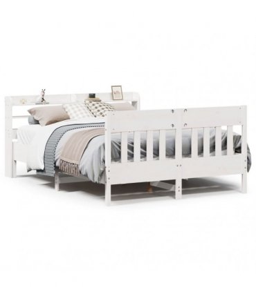 vidaXL Bed Frame without Mattress White 140x200 cm Solid Wood Pine