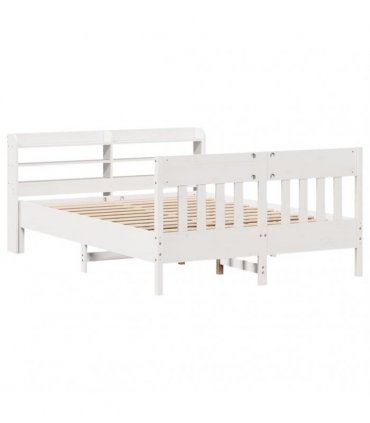 vidaXL Bed Frame without Mattress White 140x200 cm Solid Wood Pine
