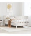 vidaXL Bed Frame without Mattress White 75x190 cm Solid Wood Pine