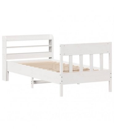 vidaXL Bed Frame without Mattress White 75x190 cm Solid Wood Pine