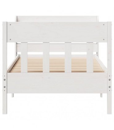 vidaXL Bed Frame without Mattress White 75x190 cm Solid Wood Pine