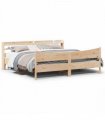 vidaXL Bed Frame with Headboard 180x200 cm Solid Wood Pine