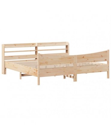vidaXL Bed Frame with Headboard 180x200 cm Solid Wood Pine