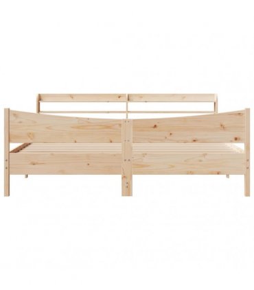 vidaXL Bed Frame with Headboard 180x200 cm Solid Wood Pine