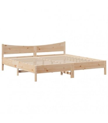 vidaXL Bed Frame with Headboard 180x200 cm Solid Wood Pine