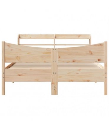 vidaXL Bed Frame with Headboard 150x200 cm Solid Wood Pine