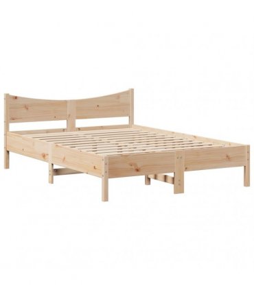vidaXL Bed Frame with Headboard 150x200 cm Solid Wood Pine