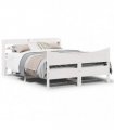 vidaXL Bed Frame with Headboard White 150x200 cm Solid Wood Pine