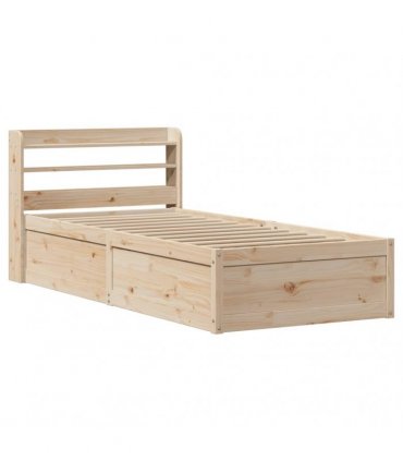 vidaXL Bed Frame with Headboard 90x190 cm Solid Wood Pine