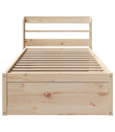 vidaXL Bed Frame with Headboard 90x190 cm Solid Wood Pine