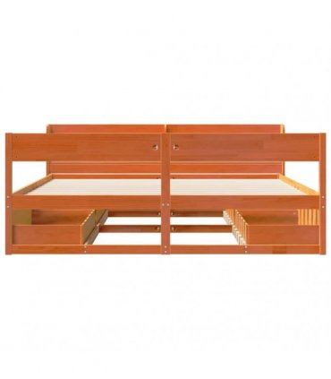 vidaXL Bed Frame without Mattress Wax Brown 200x200 cm Solid Wood Pine
