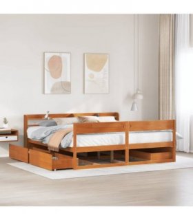 vidaXL Bed Frame without Mattress Wax Brown 180x200 cm Solid Wood Pine