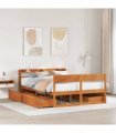 vidaXL Bed Frame without Mattress Wax Brown 150x200 cm Solid Wood Pine