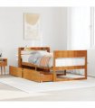 vidaXL Bed Frame without Mattress Wax Brown 100x200 cm Solid Wood Pine