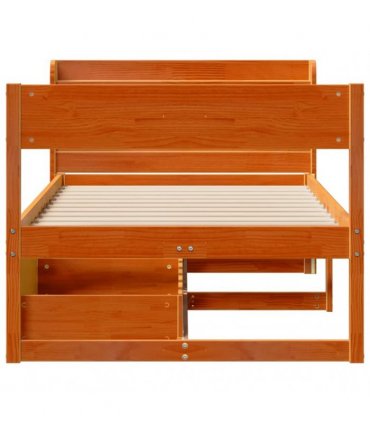 vidaXL Bed Frame without Mattress Wax Brown 100x200 cm Solid Wood Pine