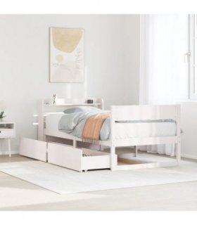 vidaXL Bed Frame without Mattress White 90x200 cm Solid Wood Pine