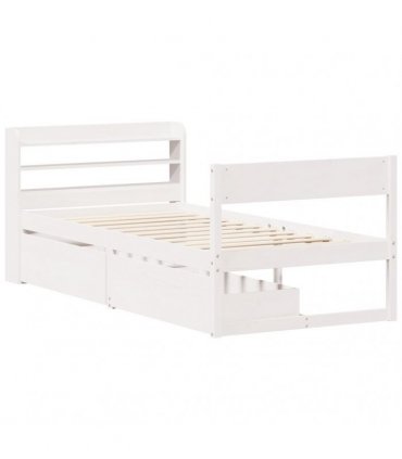 vidaXL Bed Frame without Mattress White 90x200 cm Solid Wood Pine