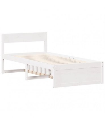 vidaXL Bed Frame without Mattress White 90x200 cm Solid Wood Pine