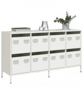 vidaXL Sideboard White 135x39x73,5 cm Cold-rolled Steel