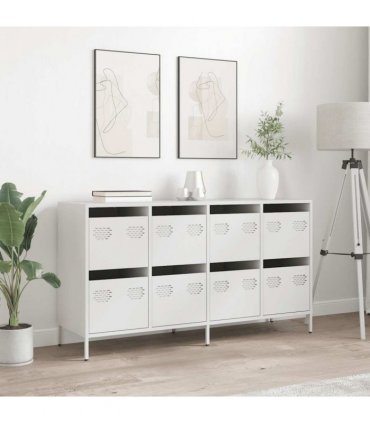 vidaXL Sideboard White 135x39x73,5 cm Cold-rolled Steel