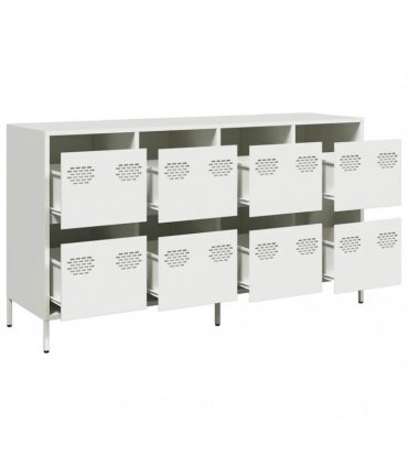 vidaXL Sideboard White 135x39x73,5 cm Cold-rolled Steel