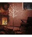 vidaXL Artificial Christmas Tree Warm White 72 LEDs 150 cm White Birch