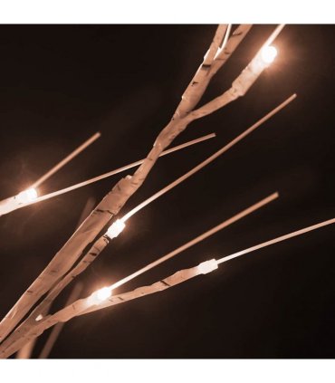vidaXL Artificial Christmas Tree Warm White 72 LEDs 150 cm White Birch