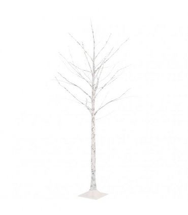 vidaXL Artificial Christmas Tree Warm White 96 LEDs 180 cm White Birch