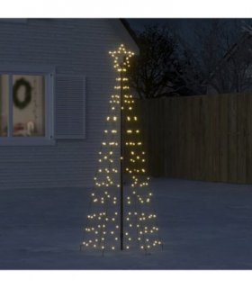 vidaXL LED Christmas Tree with Spikes 220 LEDs Warm White 180 cm
