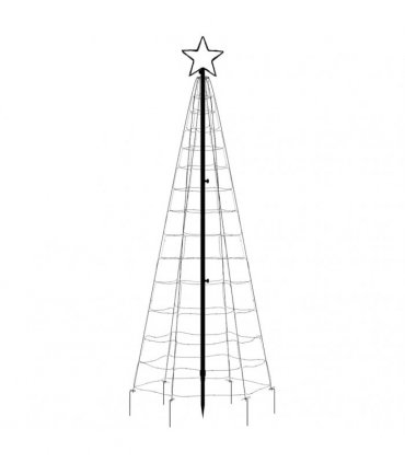 vidaXL LED Christmas Tree with Spikes 220 LEDs Warm White 180 cm