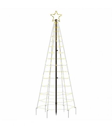 vidaXL LED Christmas Tree with Spikes 220 LEDs Warm White 180 cm