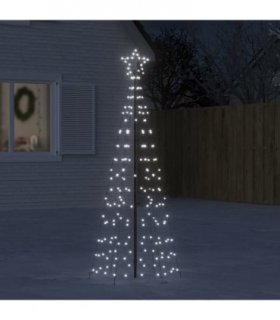 vidaXL LED Christmas Tree with Spikes 220 LEDs Cold White 180 cm